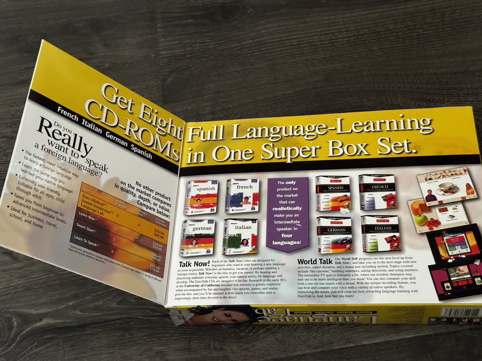 Instant Immersion Language Lab 8 CD Set PC/Mac French Italian German Spanish EXC