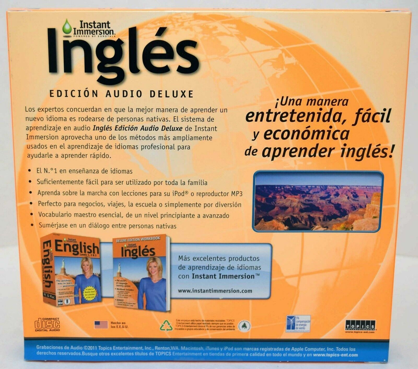 NEW Instant Immersion English Deluxe Edition Audio 16-CD-Rom Ingles Edition v2.0
