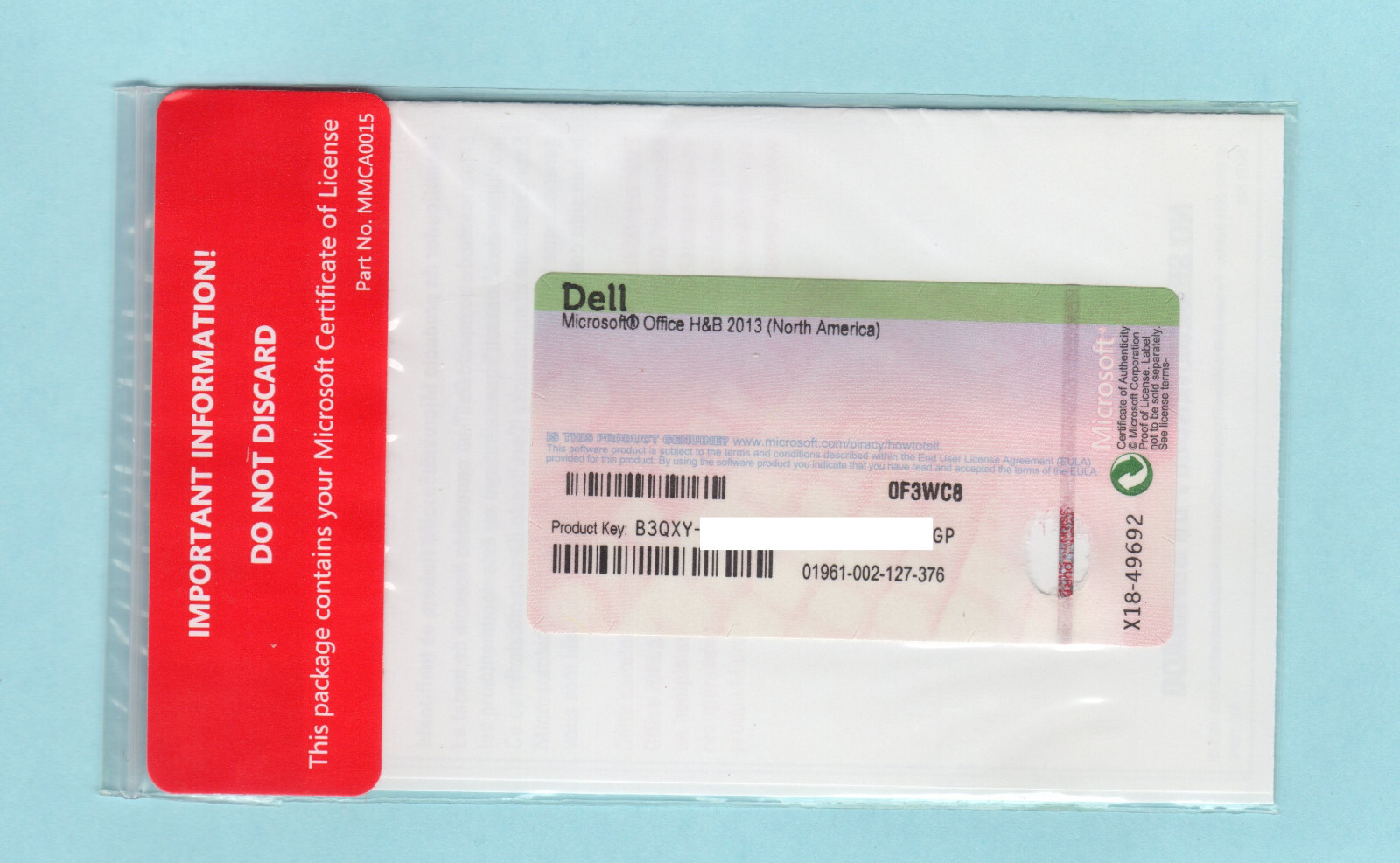 New Microsoft Office Home & Business 2013 Product Key Card – (New)