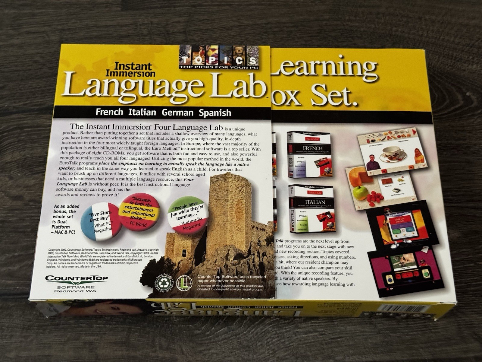 Instant Immersion Language Lab 8 CD Set PC/Mac French Italian German Spanish EXC
