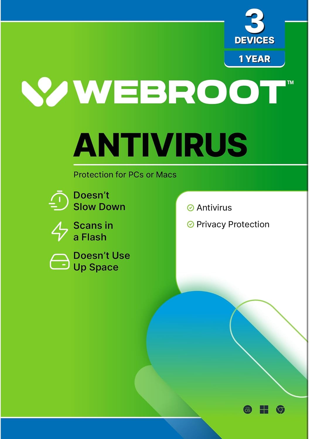 Antivirus Software 2026 | 3 Device | 1 Year Pc/Mac with Keycard