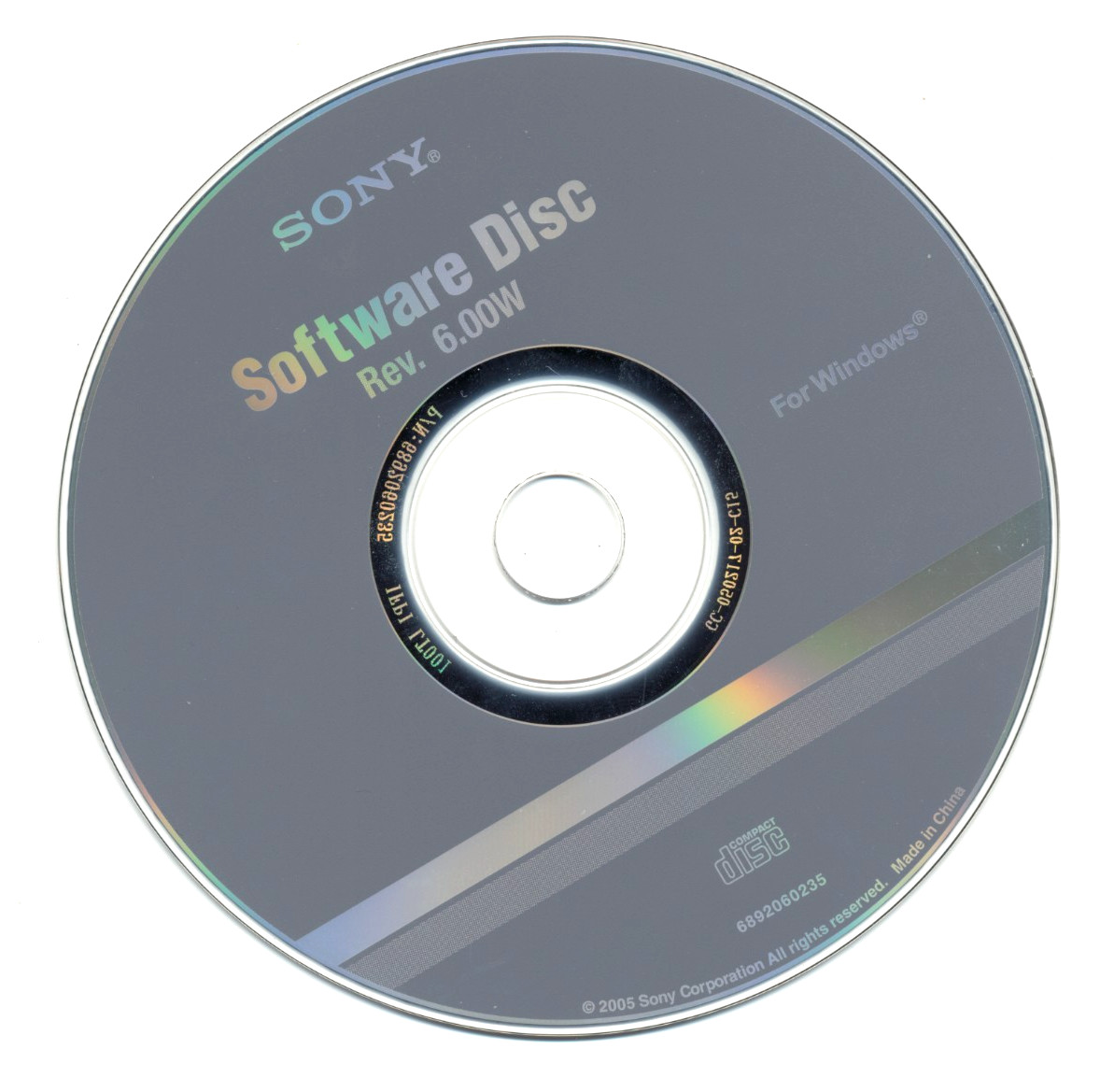 Sony Software Disc CD Rev. 6.00W for DRU-800A and DRU-800UL DVD drives 2005