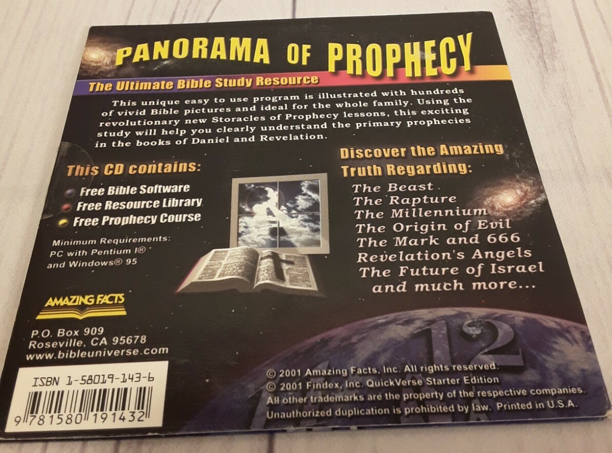 Panorama Of Prophecy Epic Bible Study Adventure CD ROM *New* Cardboard Sleeve.