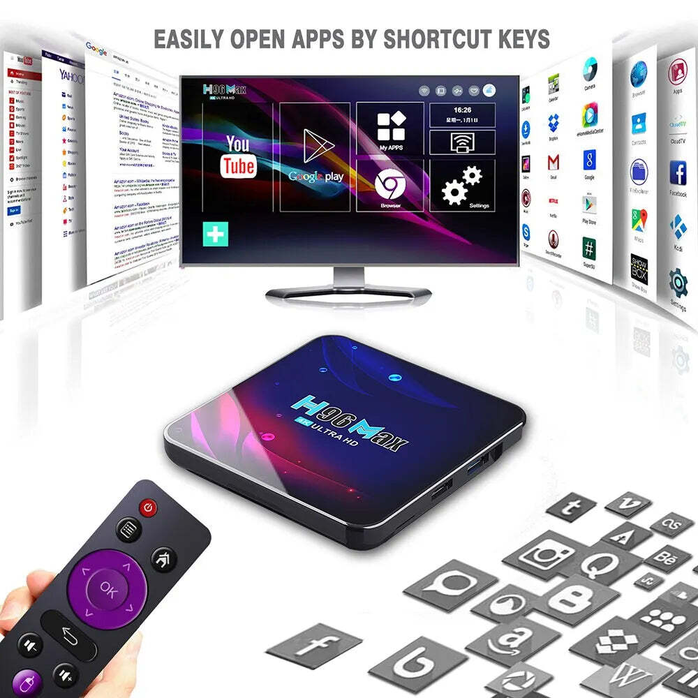 H96 Max V11 Smart TV BOX Android 11 4GB RAM Rockchip 3318 4K Google 3D Video