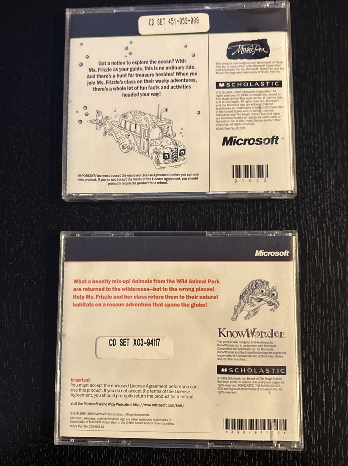 Magic School Bus Microsoft CD Rom – Lot Of 2 – Ocean & Animals