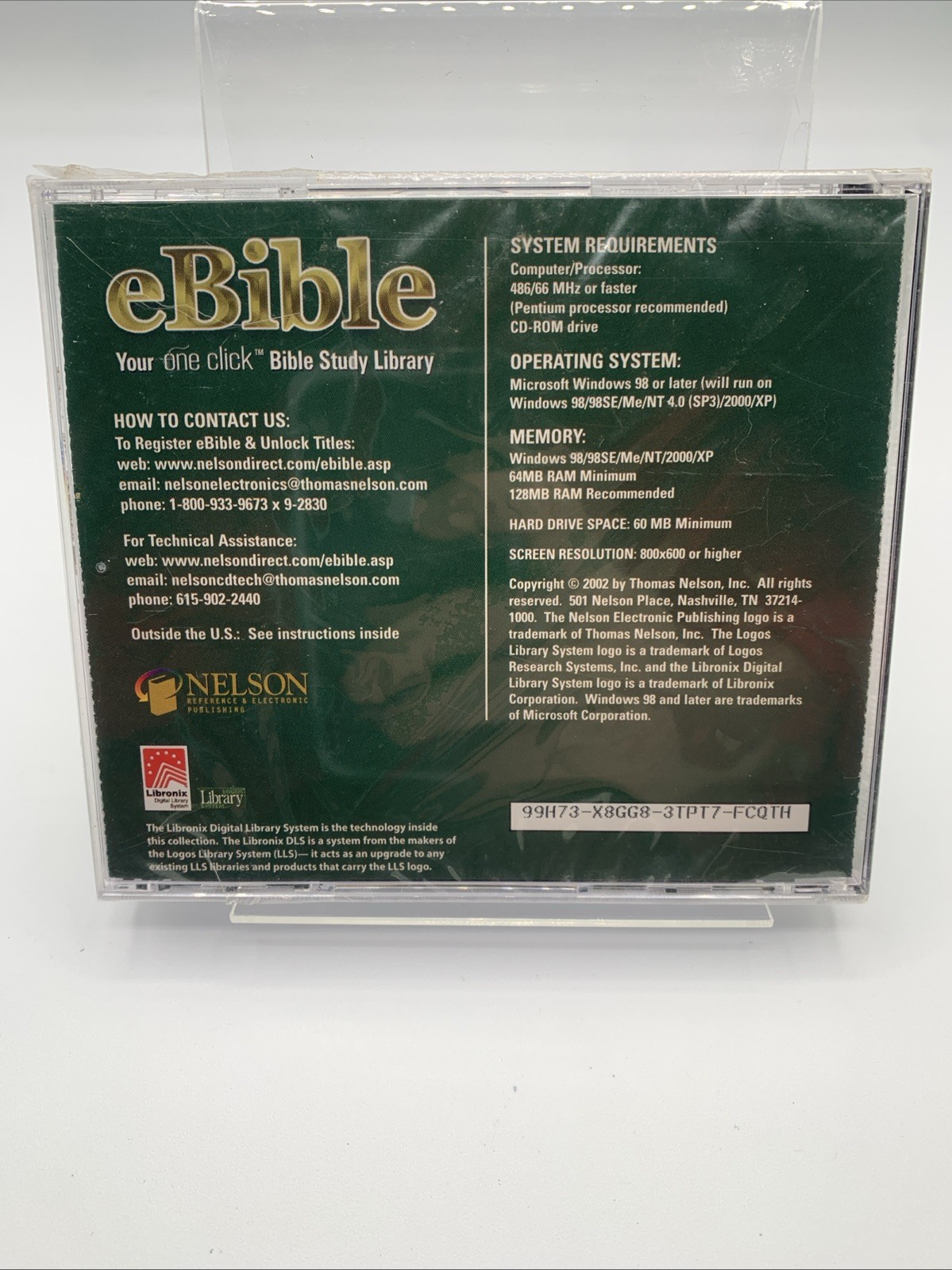 Ebible Discovery Edition Bible Study Software CD ROM 2002 Thomas Nelson