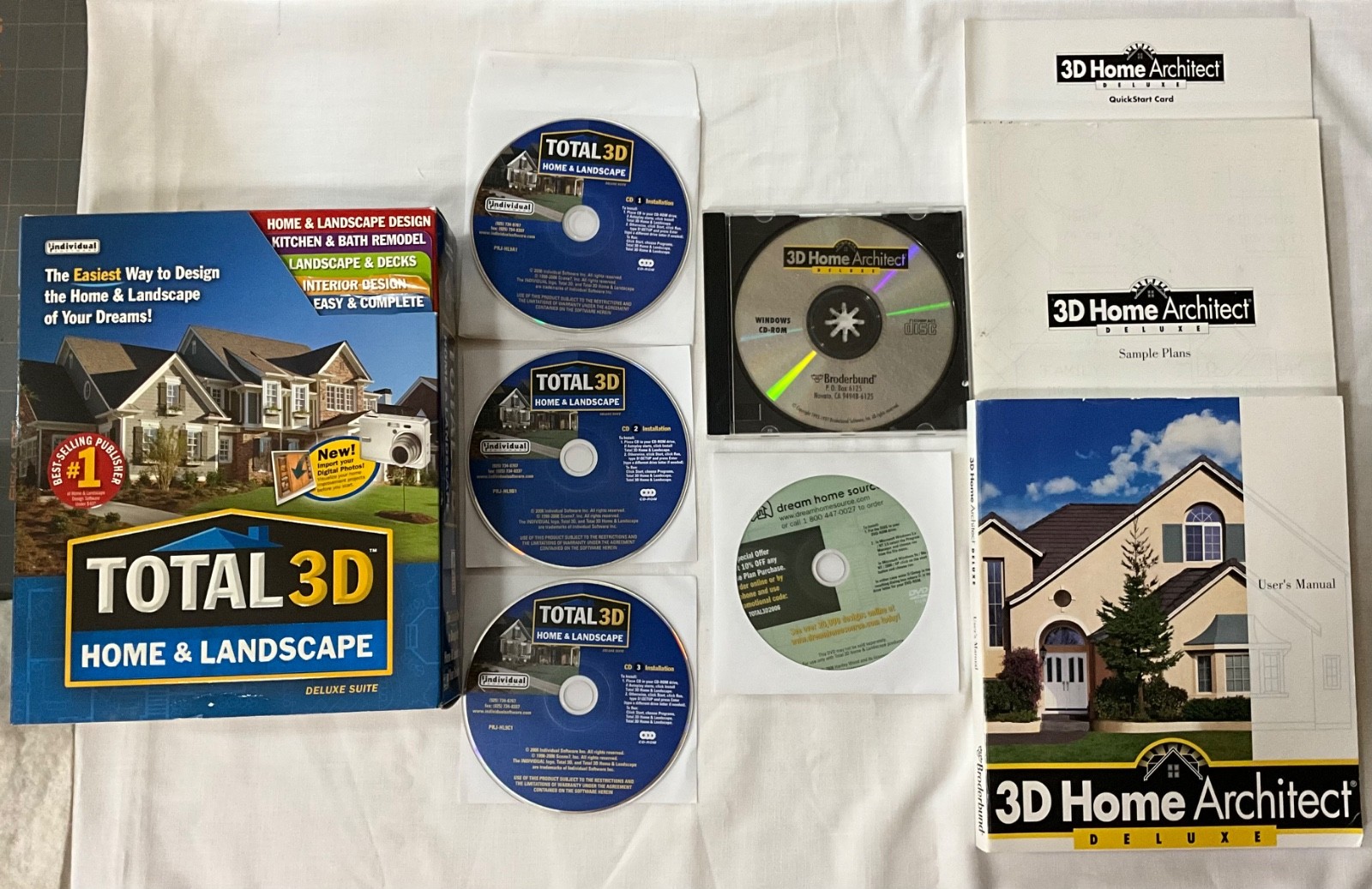 Several Home &Landscape CD’s Broderbund 3D Home Architect Deluxe Total 3D Design