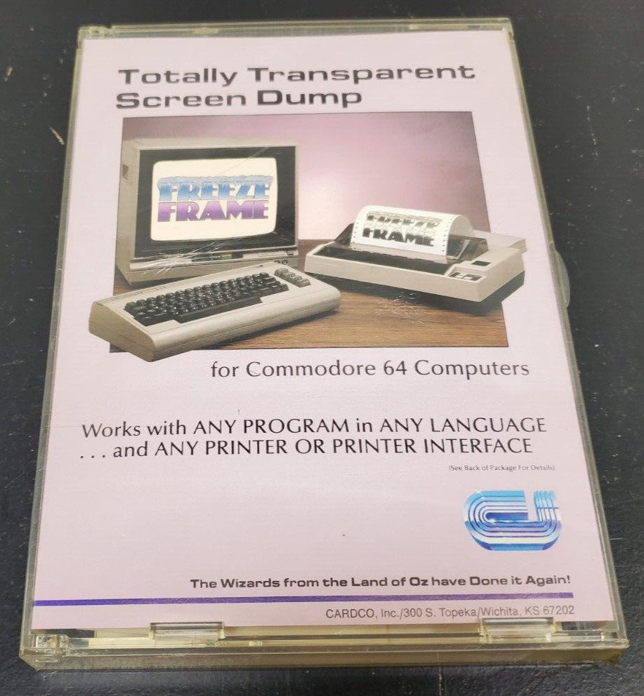 Vintage – Commodore 64, Freeze Frame Cartridge, Screen Dump, From Cardco – READ