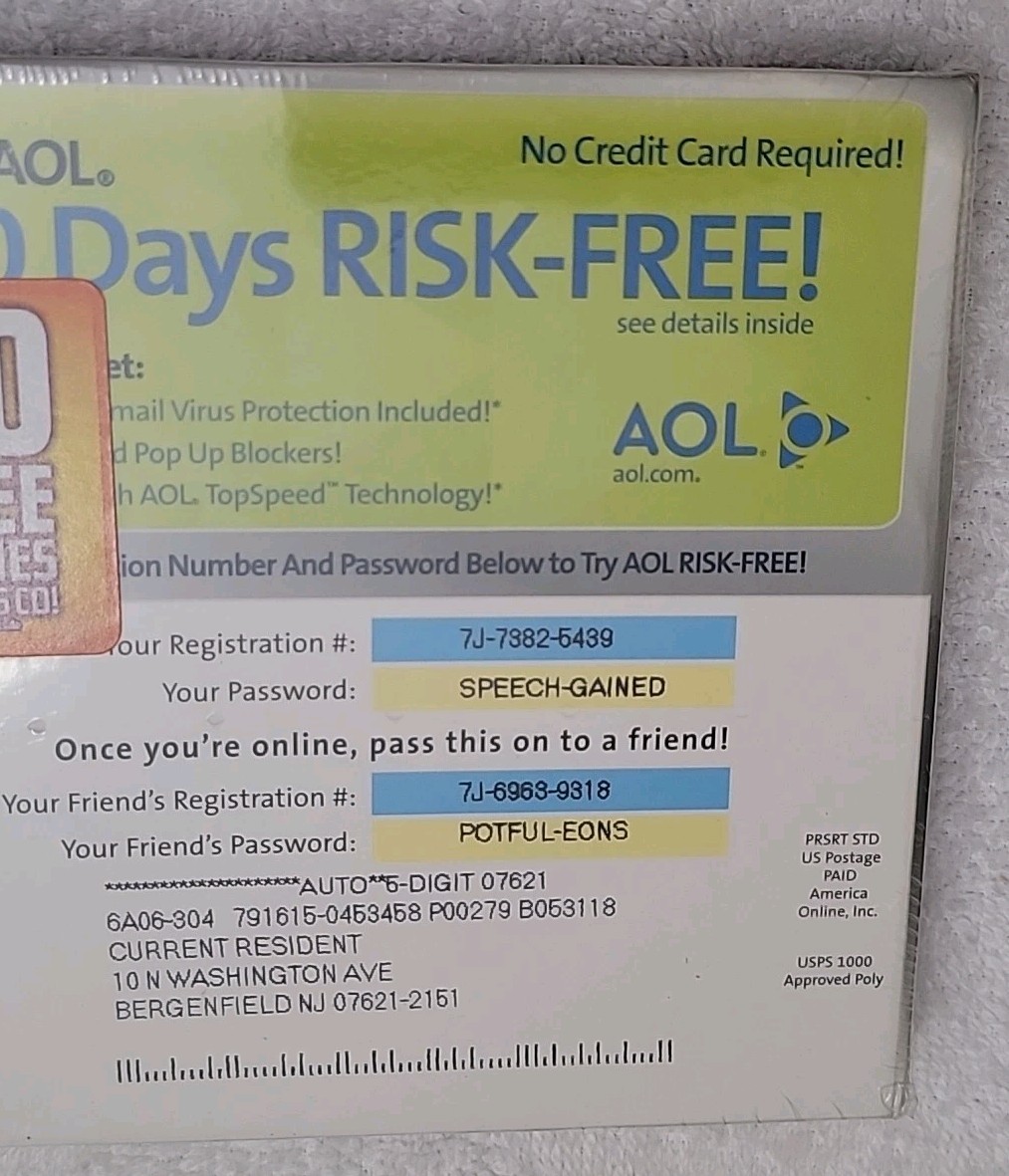 AOL CD-ROM America Online Software Surf Faster Factory Sealed 50 Free Games