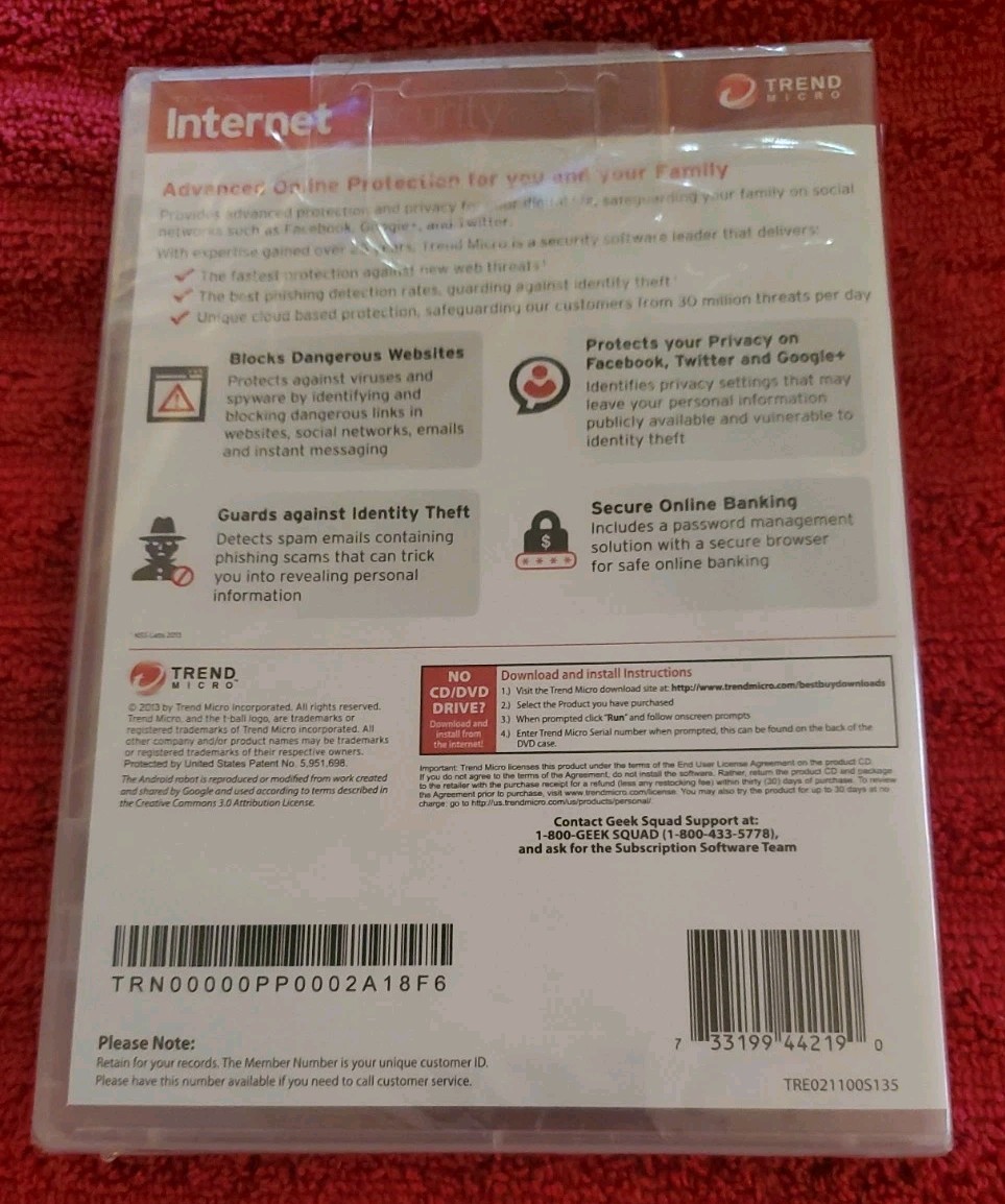 Trend Micro Titanium Internet Security 3 Devices Apple Windows Android 2013-NEW