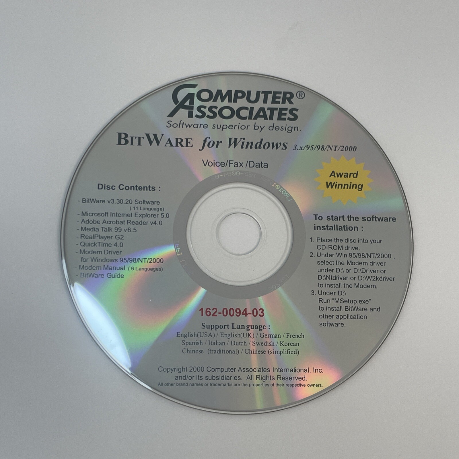 Computer Associates BitWare for Windows