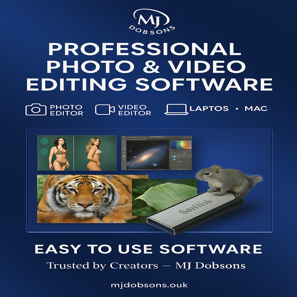 Photo Video Editor Professional Image Editing PC W 11,10, 8,7 USB
