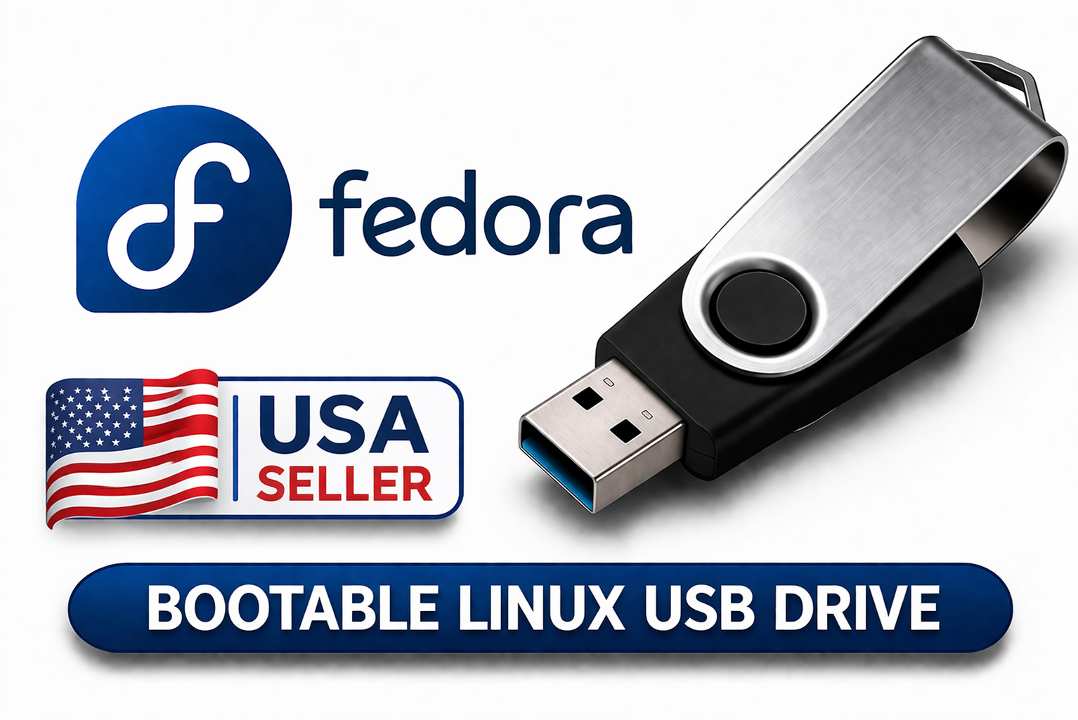Fedora 41 64bit Bootable Linux USB GNOME Live Install Drive FREE SHIPPING