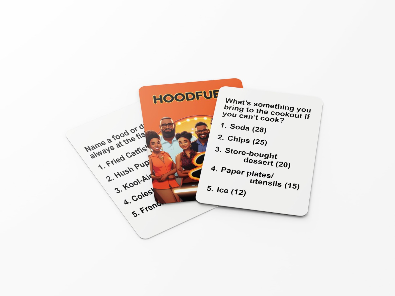 HoodFued 2 Black Family Feud Style Card Game African-American Parties Reunions