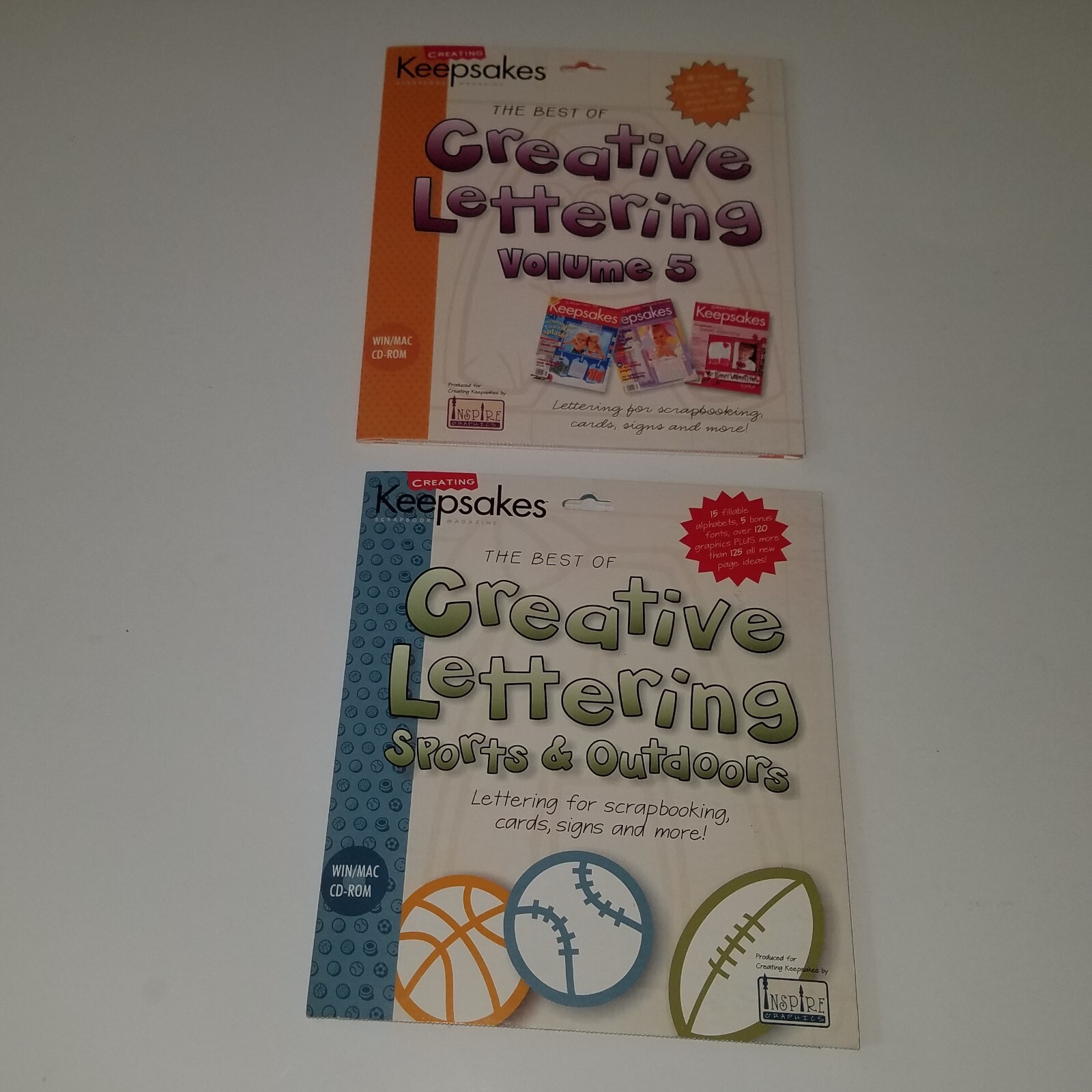 Creating Keepsakes Creative Lettering Win/Mac CD-ROM Lot Sports Outdoors Fonts