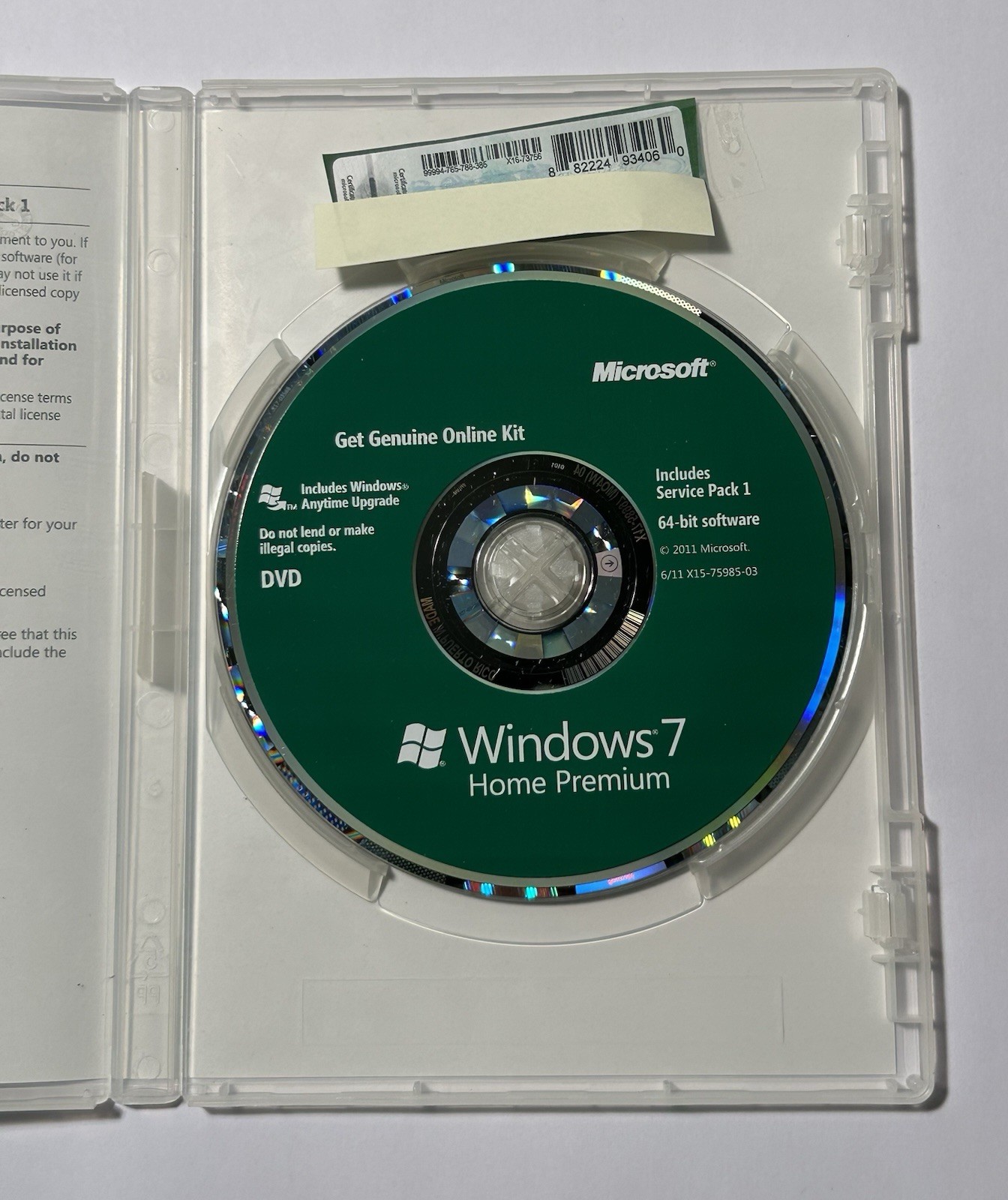Microsoft Windows 7 Home Premium Upgrade 2 Discs 32 & 64 Bit Genuine Kit W/ Key