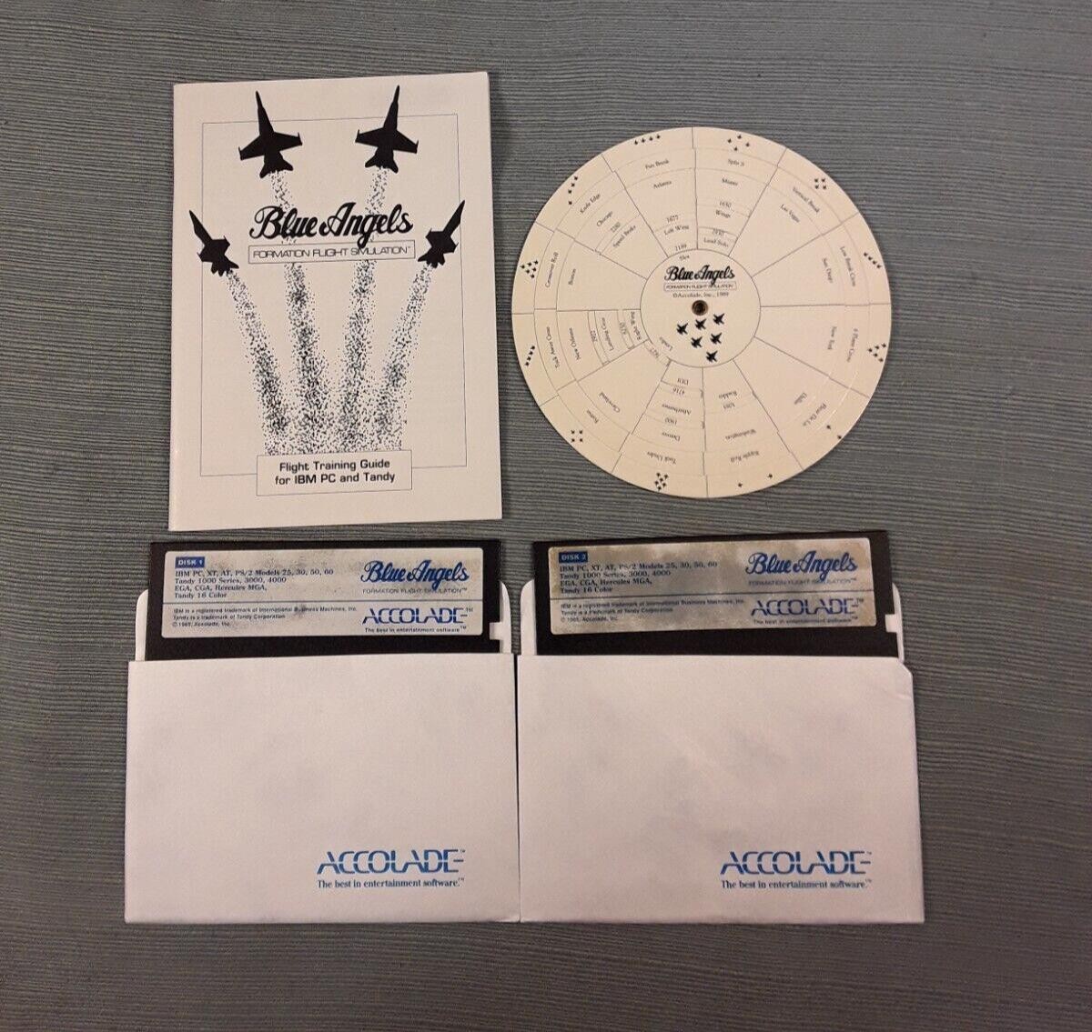 1989 Accolade Blue Angels Formation Flight Simulation IBM PC Floppy – Complete
