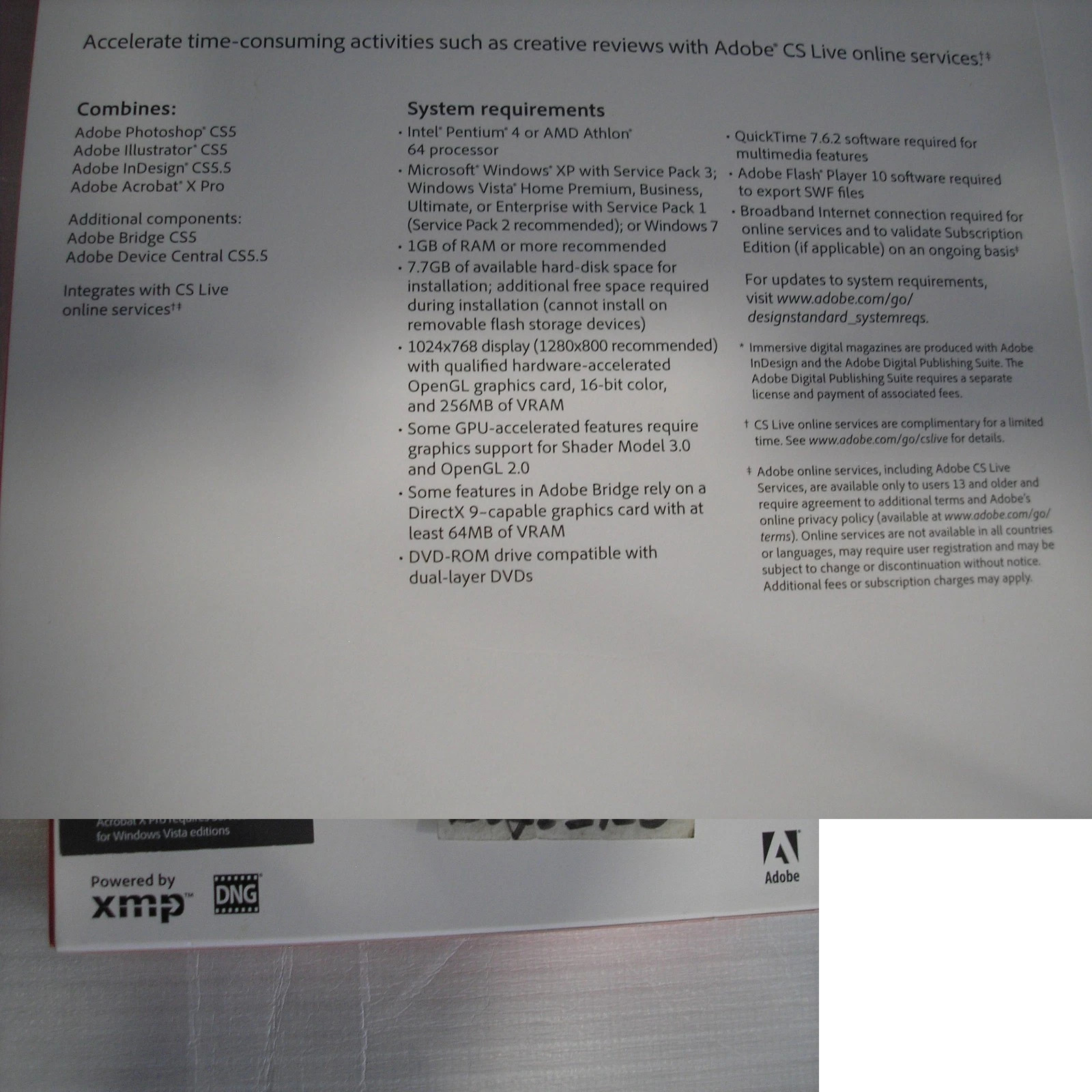 Adobe Creative Suite 5.5 CS5.5 Design Standard For Windows PC Full Version Box