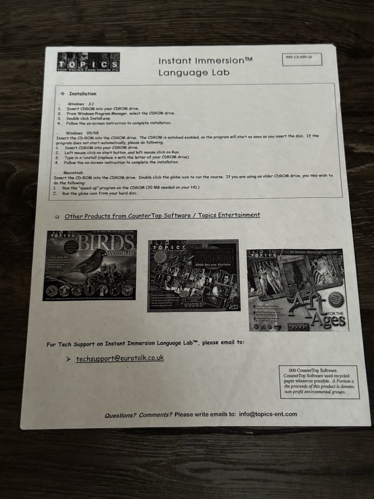 Instant Immersion Language Lab 8 CD Set PC/Mac French Italian German Spanish EXC