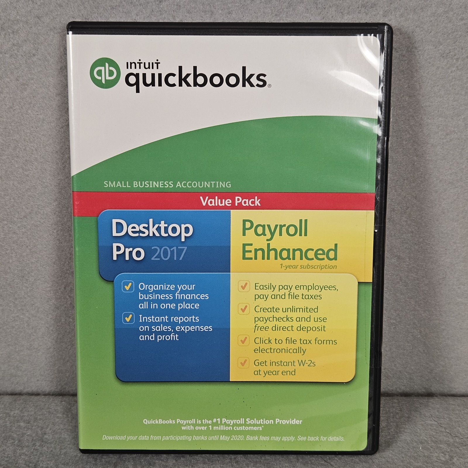 Intuit QuickBooks Desktop Pro 2017 + Payroll Enhanced Value Pack – Used/Pre-owne