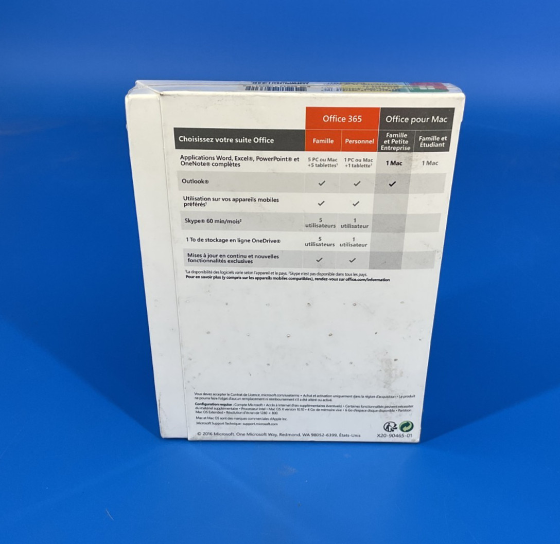 Microsoft Office 2016 Enterprise Edition Mac OS W6F-00827 English French NEW