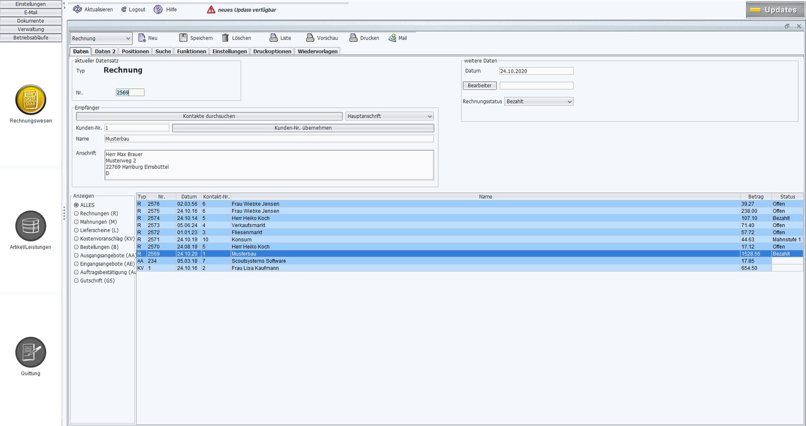 Invoice program entrepreneurs, dealers, craftsmen, freelancers & start-ups