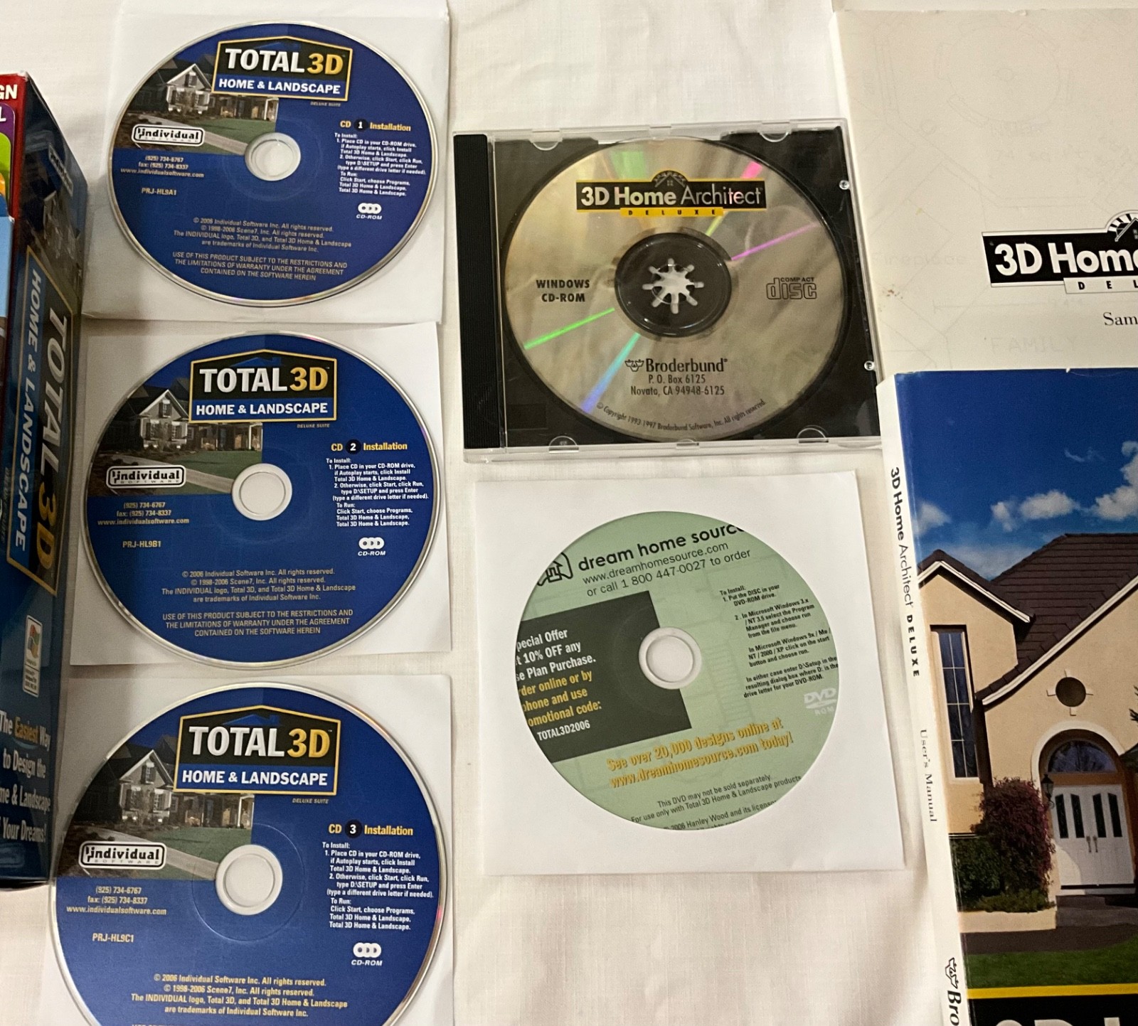 Several Home &Landscape CD’s Broderbund 3D Home Architect Deluxe Total 3D Design