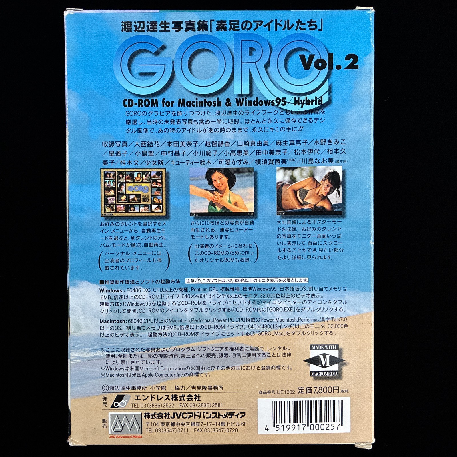 GORO Vol. 2 Tatsuo Watanabe Barefoot Idols Hybrid CD-ROM Idol Photobook Japan