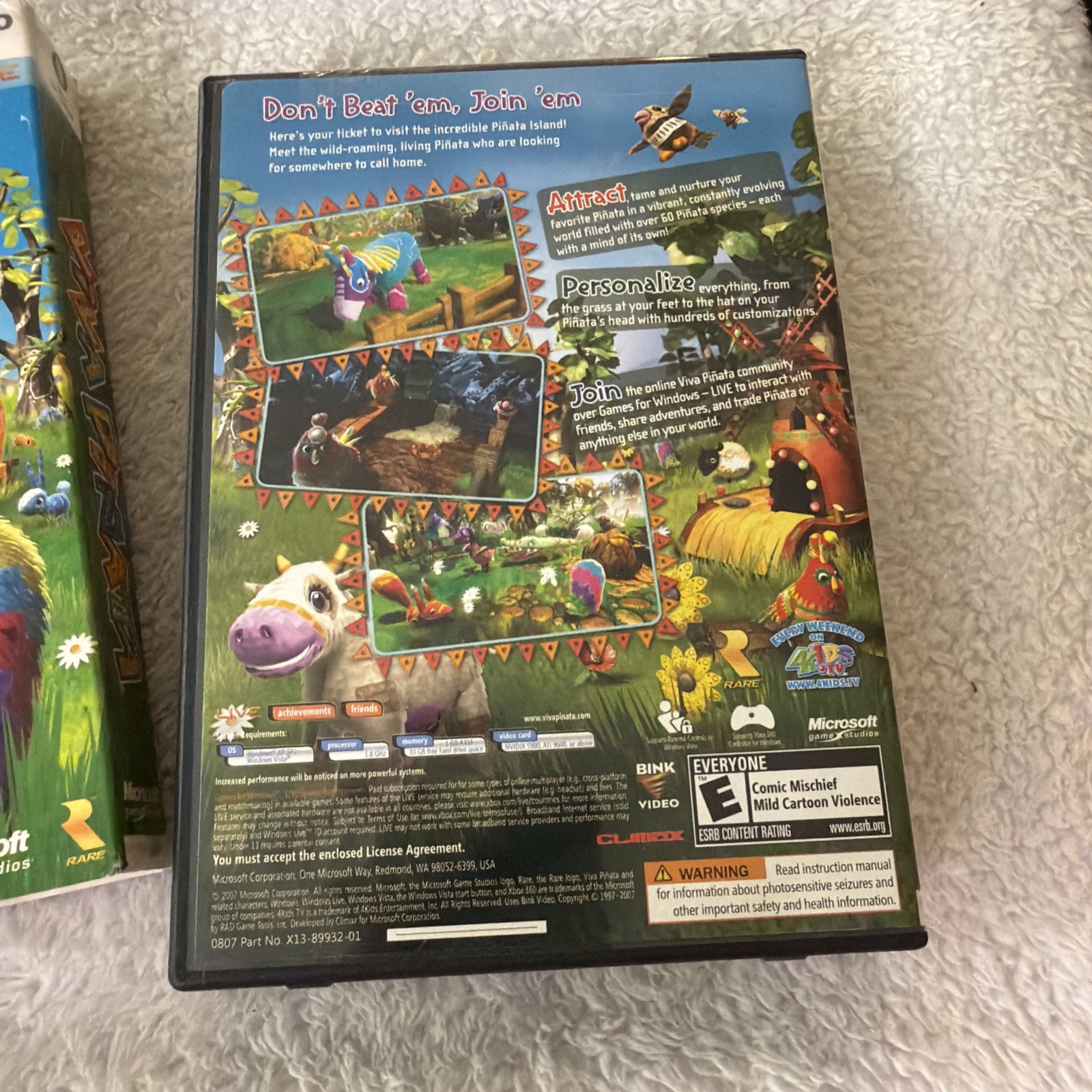 PC VIVA PINATA Game Disc 1 AND DISC 2 PC DVD ROM Sleeve Vtg Game