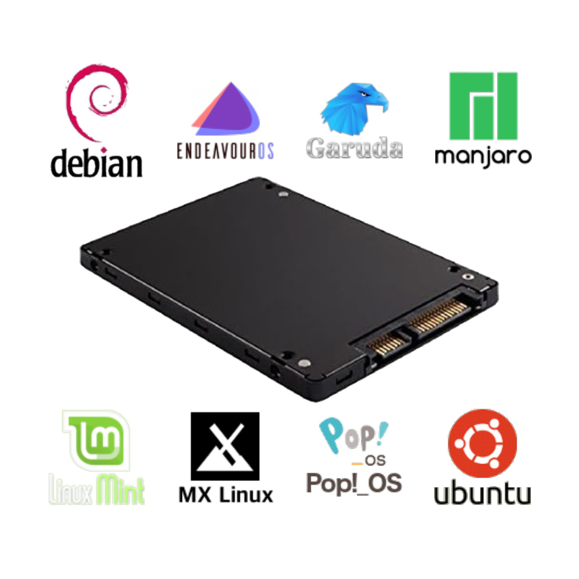 100 in 1 Linux Distro Mega Pack Collection Multiboot Live SATA SSD 1TB + Adapter