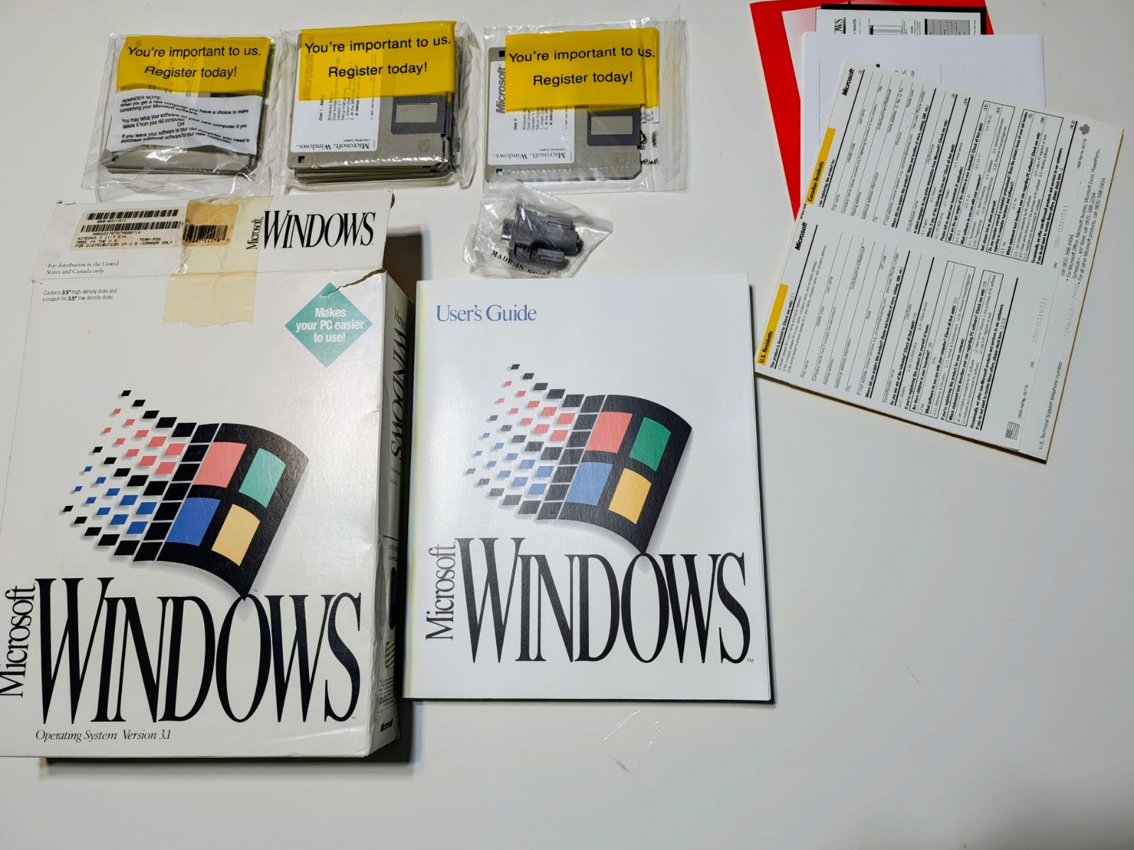 SEALED DISCS Microsoft Windows 3.1 1992 Operating System High 3.5 Disk