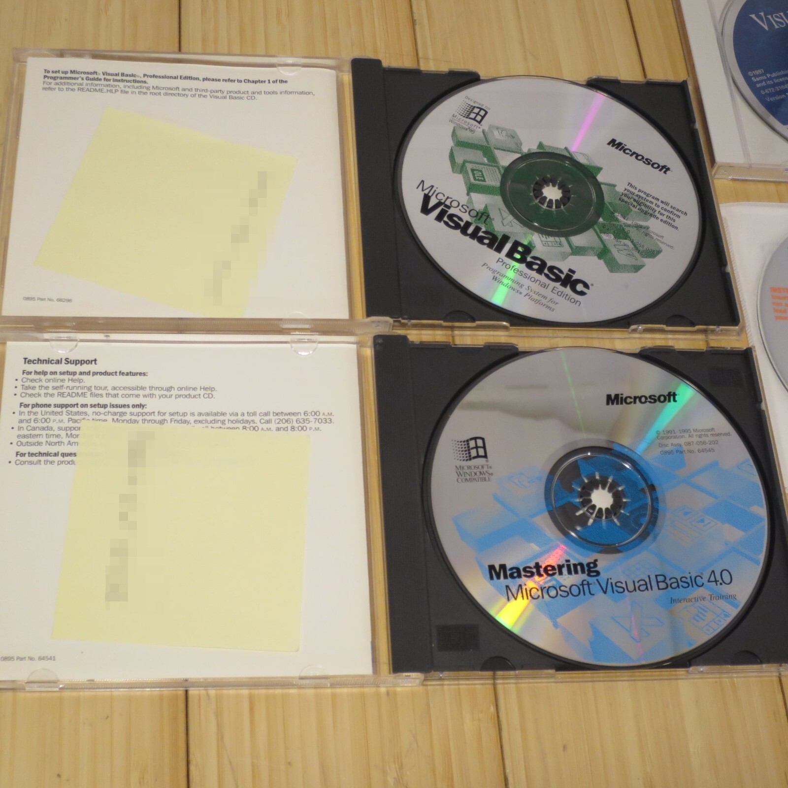 Microsoft Visual Basic Professional 1.0, 4.0, with VB Extras CD & VB 5.0 dev CD