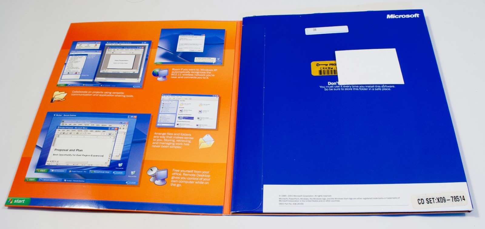 Microsoft Windows XP Professional Upgrade Version 2002 w/Folder CD & Product Key