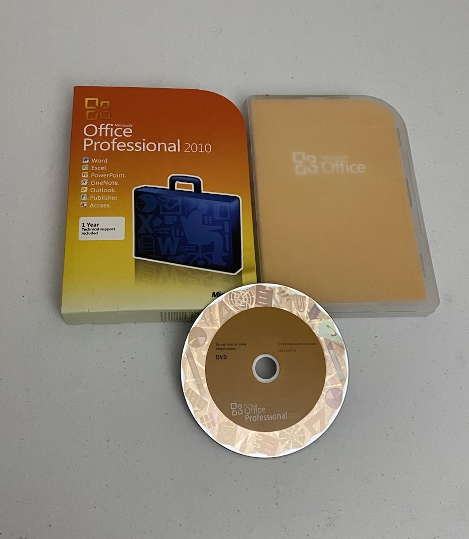 Microsoft Office Professional 2010 Retail Box with DVD and Product Key