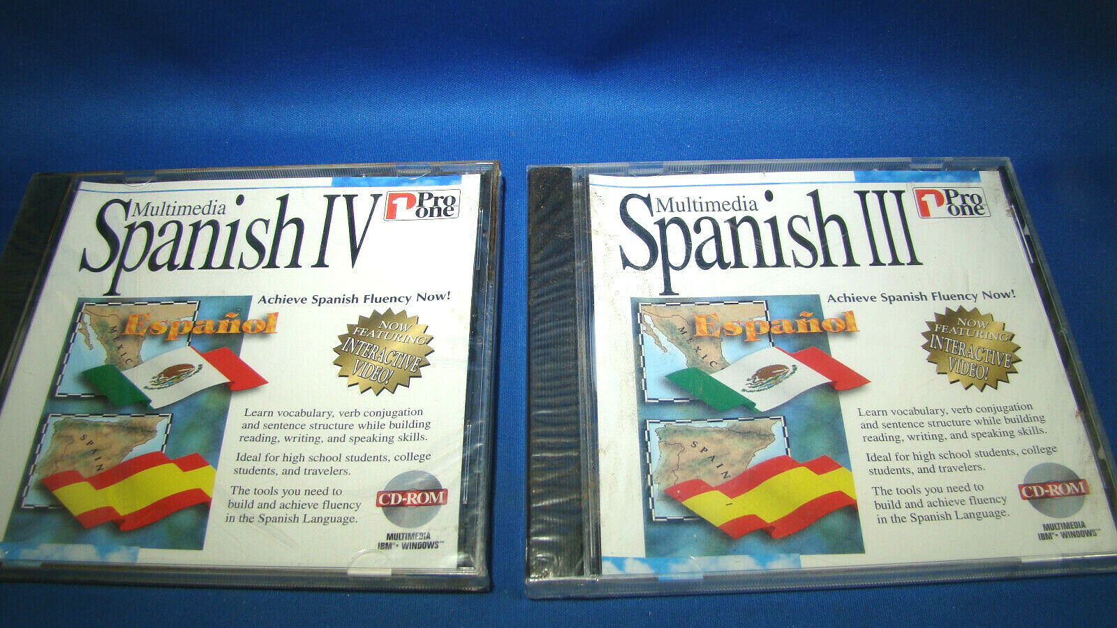 Pro One Spanish I, II, III, IV CD 1996 Multimedia Lot of 4 @G