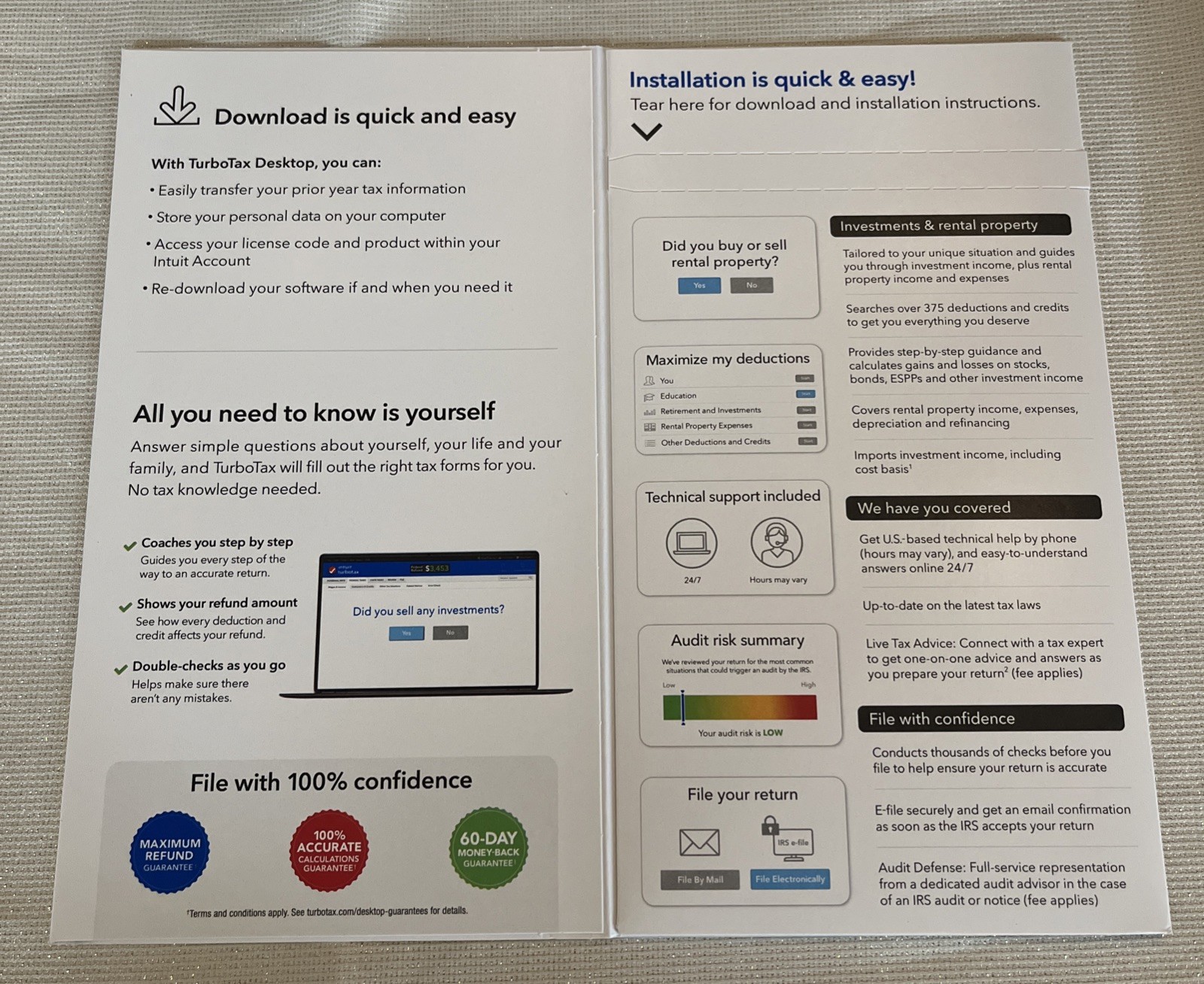 2025 TurboTax Premier Tax Software Fed State Windows/MAC Physical Key Card