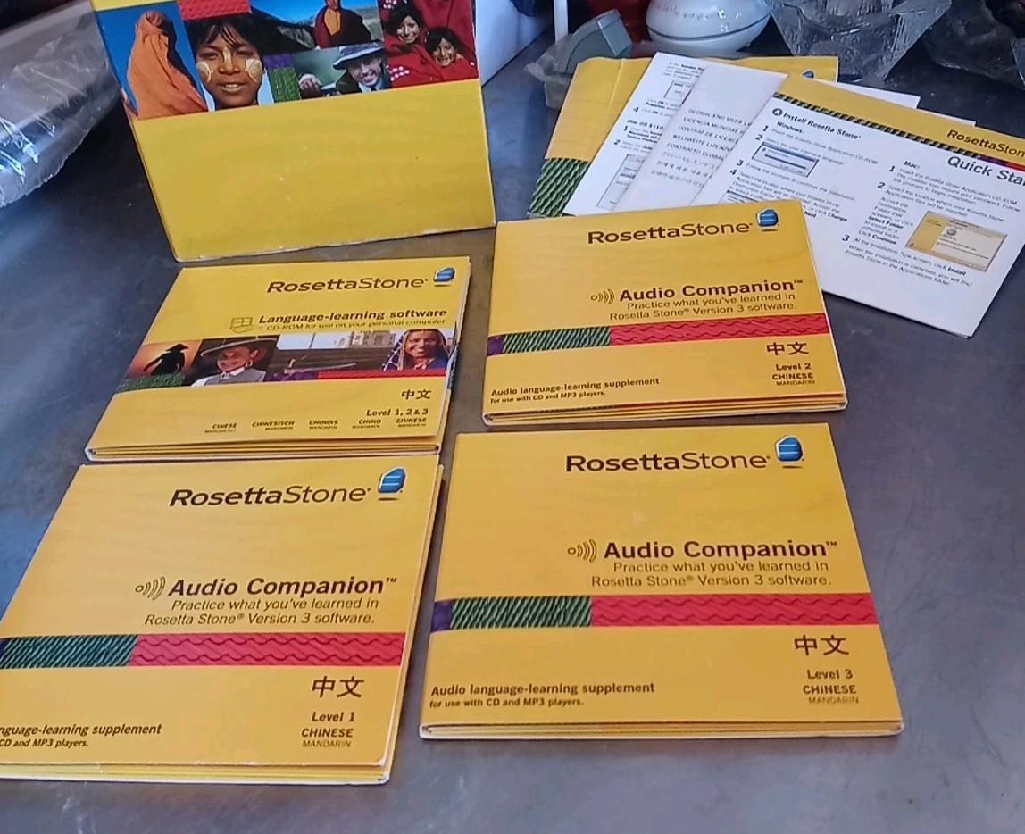 ROSETTA STONE CHINESE MANDARIN LEVELS 1-2-3 Complete in Great Shape!