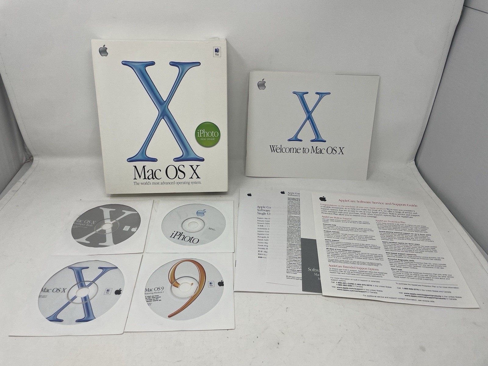 Apple Mac OS X 10.1.3 Original Retail Box Boxed W/ OS X, OS 9, iPhoto, Dev Tools