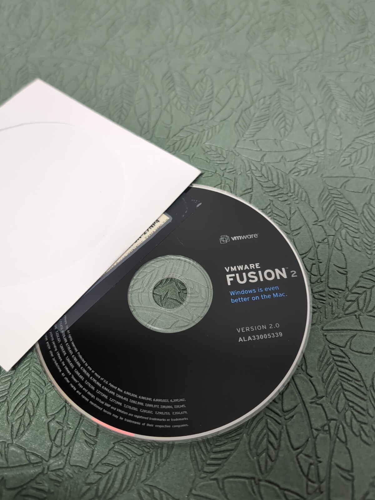 VMWARE FUSION VERSION 2.0 FOR MAC • DISK ONLY- WITH SERIAL NUMBER