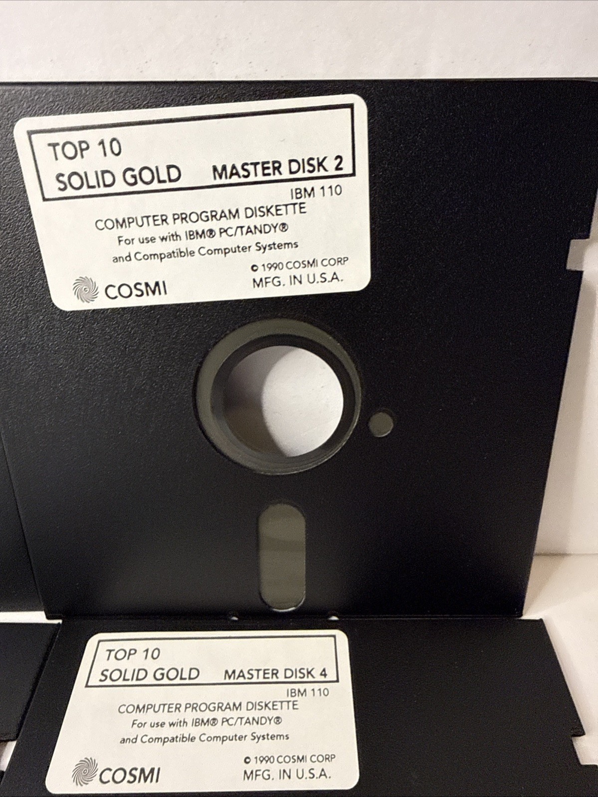 lot of 4 floppy disk top 10 solid gold Master Disk I-4 1990 cosmi IBM PC/Tandy