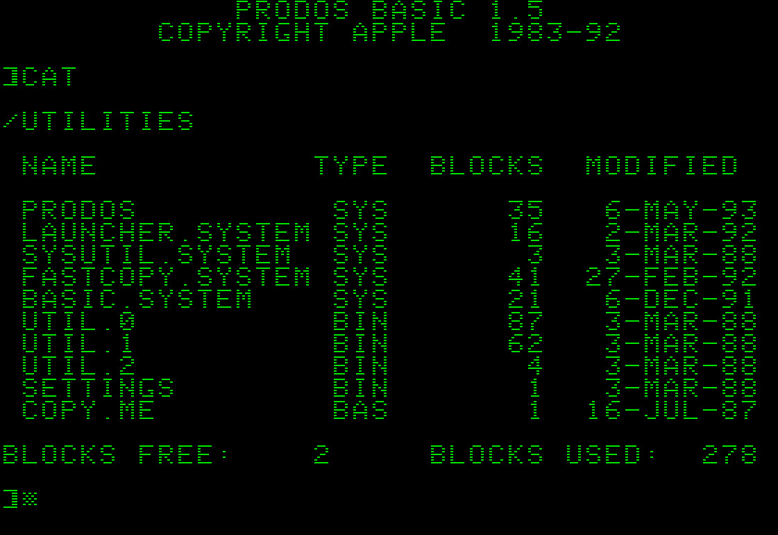 Apple II Professional Disk Operating System: ProDOS 8 v2.0.3 5.25” 2-in-1 Disk