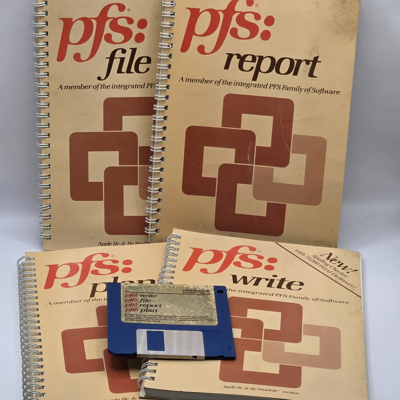 Vintage 1980s PFS: Write File Report Plan Software For Apple IIc/IIe ProDOS