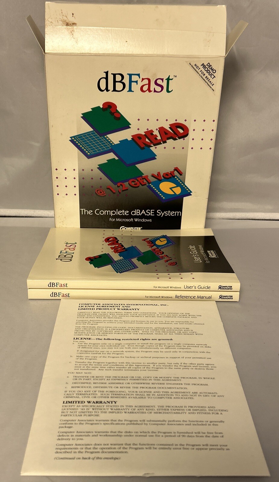 Computer Associates dBFast Version 1.7 Demo 1991 Vintage dBase Computer Software