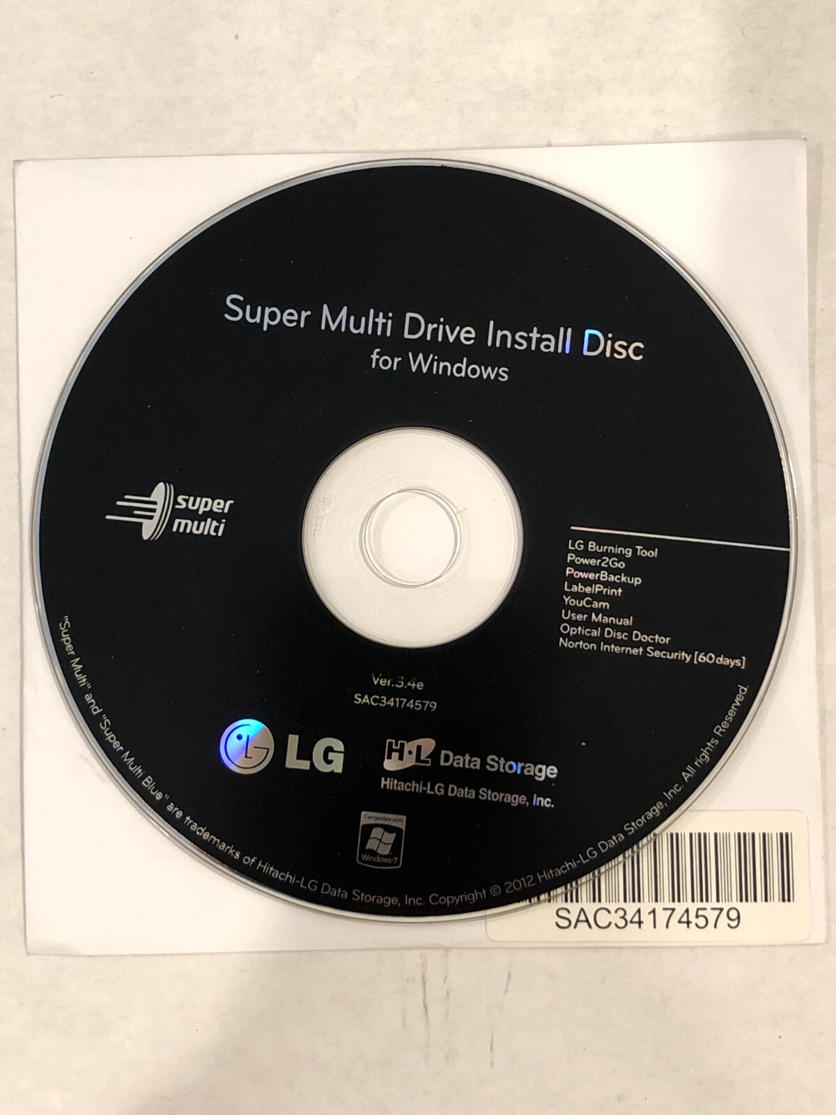 LG Super Multi Drive Install Disk W/ Cyberlink Power 2 Go, LabelPrint… – READ