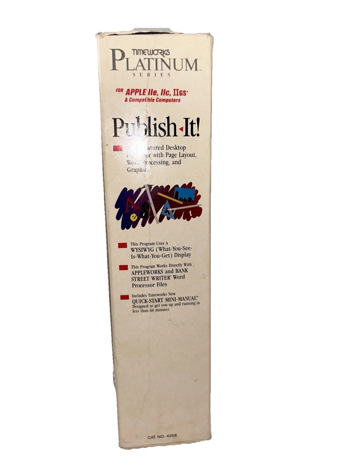 Timeworks Platinum Publish-It! for Apple IIc, Appleoworks and bank street writer