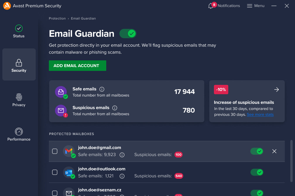 Avast Premium Security Multi-Devices 10 Devices 1 Year – 5 Minute EMAIL Delivery
