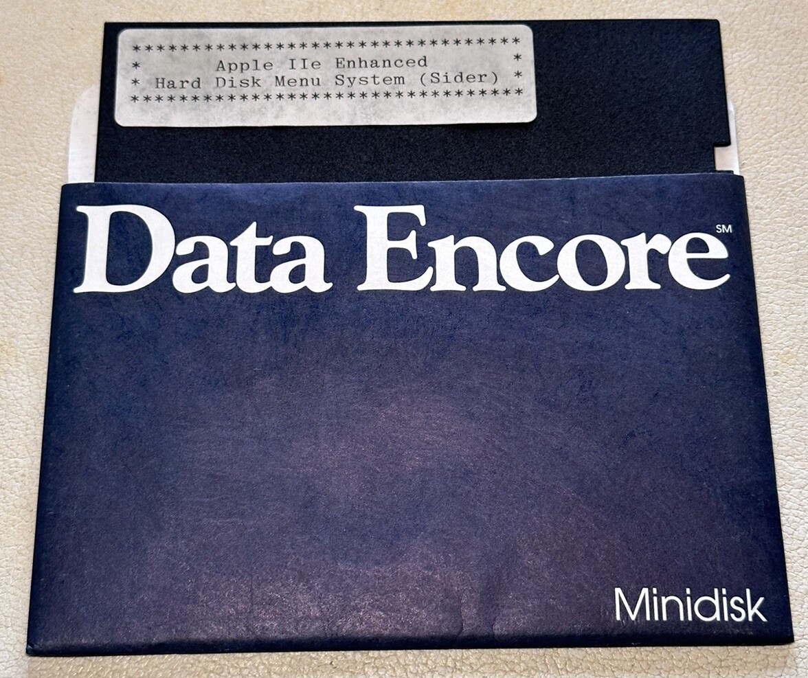 Apple IIe Enhanced Hard Disk Menu System For Sider 5.25” Floppy Vintage