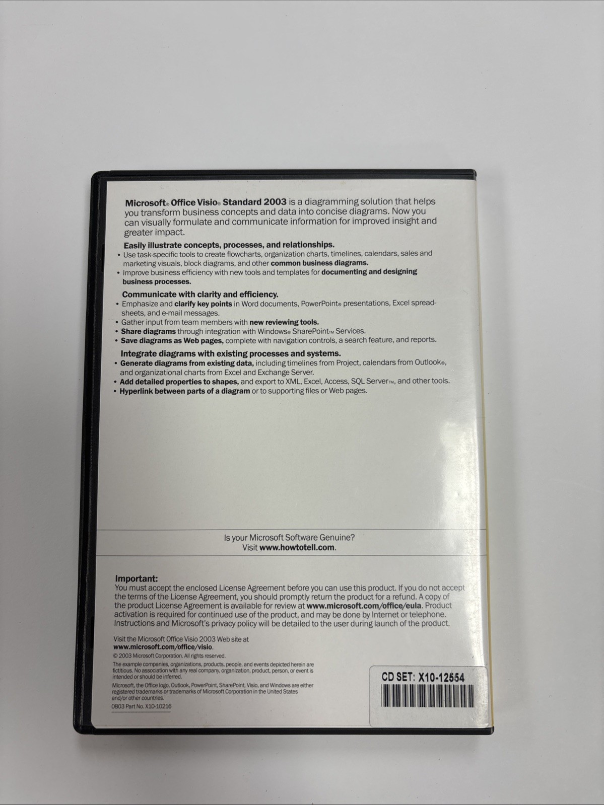Microsoft Office Visio Standard 2003 Diagramming Program w/Product Key, Manual