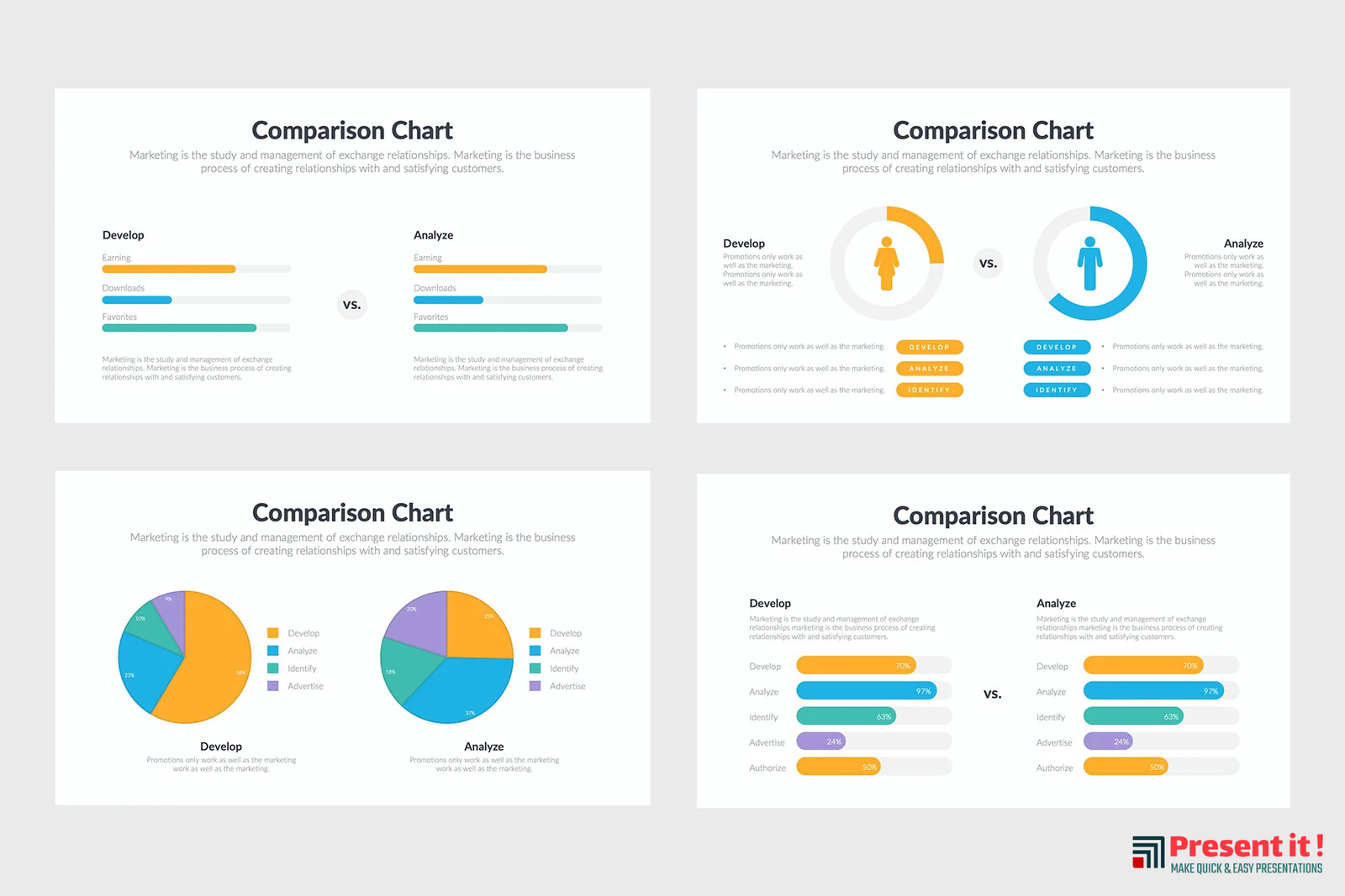 Comparison Charts Infographics Template
