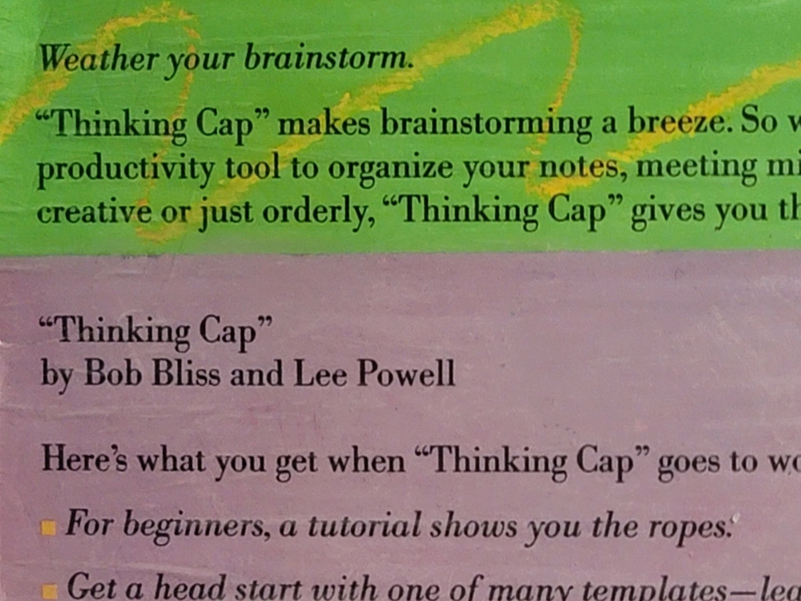 Thinking Cap The Outline Processor by Broderbund for C64 – C128 RARE. UNTESTED